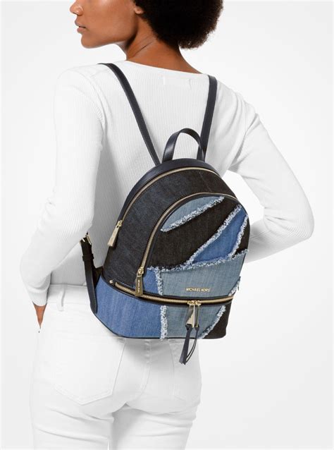 michael kors rhea denim backpack|Michael Kors rhea backpack small.